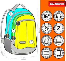 Жіночий рюкзак 22L PASO 41x29x18 см sum0023076 - мініатюра 7
