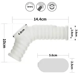 Насадка на член - Vibrating Wave Knights Ring With Scrotum Sleeve White - мініатюра 2