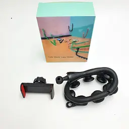 Гнучкий тримач для телефону з універсальними присосками UKC Cute Worm Lazy Holder чорний - мініатюра 3