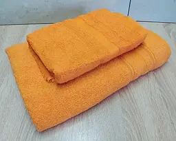Набір турецьких махрових рушників Ada Turkey 50х90+70х140 Orange - мініатюра 2