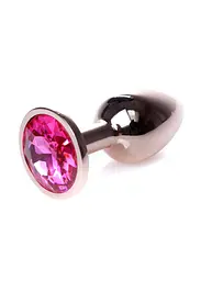 Анальна пробка з кристалом B - Series HeavyFun Plug-Jewellery, 7 см (рожевий)