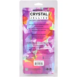 Фалоімітатор Doc Johnson Crystal Jellies Rainbow 8.5 Inch, 21.6 см - мініатюра 6