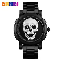 Оригінальний годинник Skmei Skull 9178 Black-Red Platina - мініатюра 5