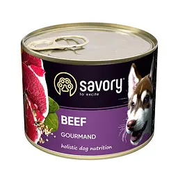 Вологий корм SAVORY повнораціонний для дорослих собак усіх порід з яловичиною, 200 г (арт.30426)
