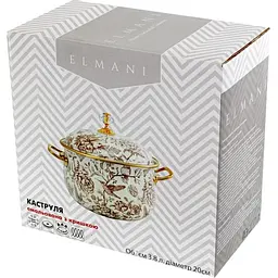 Каструля емальована Elmani Sicily з кришкою 20 см 3.8 л (763-035) - мініатюра 2