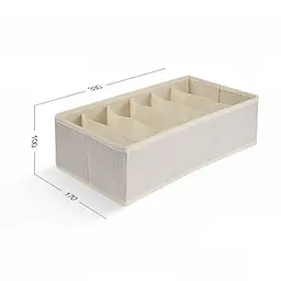 Органайзер для зберігання МВМ My Home (MVM) на 6 секцій 17x33x10 см кремовий (TH-09-06 CREAM) - мініатюра 2