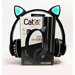 Бездротові дитячі Bluetooth навушники Cat Ear VZV-23M з котячими вушками Чорні