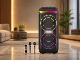 Портативна акустика ZXX-5505 / Переносна колонка LED-підсвічуванням USB / TF / FM / BT / AUX та мікрофоном / Bluetooth колонка