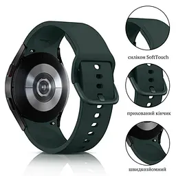 Ремінець силіконовий BeWatch Samsung Galaxy Watch 4/5/Pro SoftTouch Зелений (0139306) - мініатюра 4
