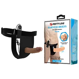 Страпон з вібро STRAP-ON PRETTY LOVE HARNESS BRIEFS PRETTY LOVE BW-022073Z 101833 - мініатюра 1