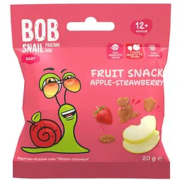 Фруктовый снек Bob Snail Яблоко-Клубника 20 г (4820219347866)