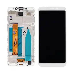 Дисплей для Meizu M6s з білим тачскрином і корпусною рамкою