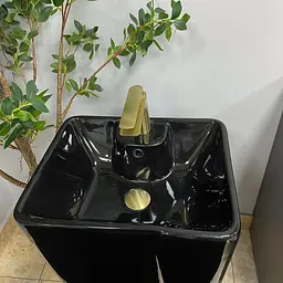 Умивальник VBI Verese black glossy напольний VBI-019006, Чорний матовий - мініатюра 4
