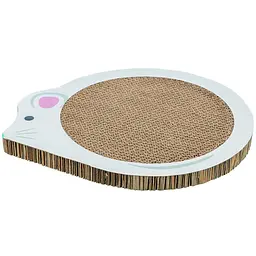 Дряпка Trixie картонна у формі миші з котячою м'ятою для кошенят, 35×2,5×29,5 см, біла