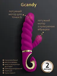 Вібратор-кролик Gvibe з витим стволом GCandy, 22х4.5 см - мініатюра 2