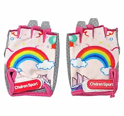 Велорукавиці дитячі Chdren Sport з короткими пальцями XL рожево-сірий (G0001593) - мініатюра 3