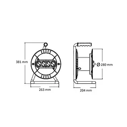 Котушка кабельна Horoz Electric з кабелем і заземленням 3х1,5 мм2 20м - мініатюра 2