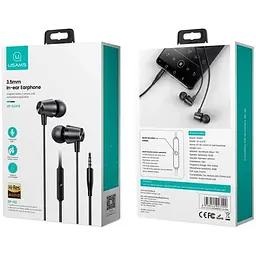 Наушники Usams 3.5 mm In-ear Earphone 1.2 m EP-42 US-SJ475 підсилений кабель чорні - мініатюра 4
