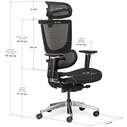 Офісне крісло Mealux S8 Air Black (HF-S8P M/B) - мініатюра 11