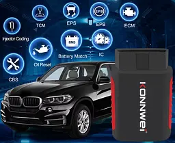 Універсальний автосканер Konnwei KDIAG Професійний діагностичний автомобільний сканер ОБД2, EOBD, OBD2 (19514) - мініатюра 4