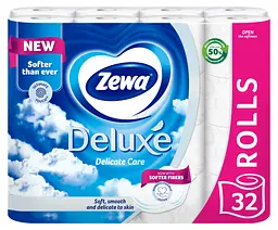 Уцінка. Туалетний папір Zewa Deluxe тришаровий 32 рулони білий - мініатюра 2