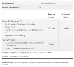 Хром Tri-Chromium 500 mcg 90 vcaps - мініатюра 2