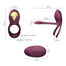 Смарт-ерекційне кільце Zalo BAYEK Velvet Purple - мініатюра 3