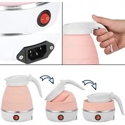Складаний силіконовий електрочайник SmartTech Foldable Kettle 600 мл Рожевий - мініатюра 2