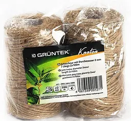Шпагат джутовий Gruntek 2 мм x 100 м 2 рулони (295203200) - мініатюра 2