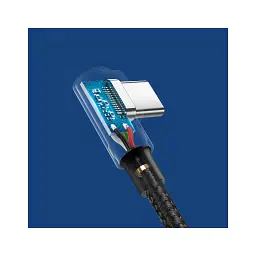 Дата кабель USB 2.0 AM to USB-C 2.0m 3A 90° corner US176 black Ugreen (20857) - мініатюра 3