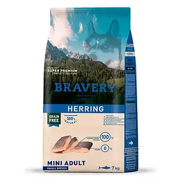Сухий корм для собак дрібних порід BRAVERY Herring Mini Adult з оселедцем 7 кг