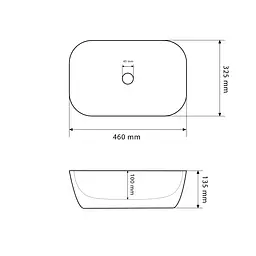 Умивальник VBI Ravenna white gold Edge накладний VBI-011218, Золотий - мініатюра 6