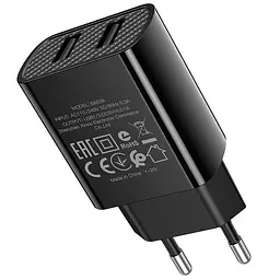 Зарядний набір Borofone BA53A 2 USB-блок з кабелем Micro-USB чорний - мініатюра 2