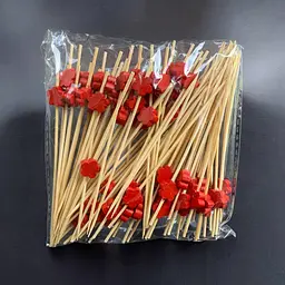 Шпажки для канапе, Квітка, 12 см, 100 шт., власне виробництво, дерево, для канапе, закусок, фруктів, десертів - мініатюра 4