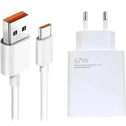 Мережевий зарядний пристрій , White, 67 Вт, USB + кабель USB-C Xiaomi teh0028603