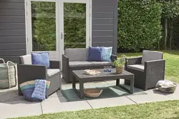 Стіл для саду Keter Lyon rattan table пластиковий сірий (8711245143446) - мініатюра 6