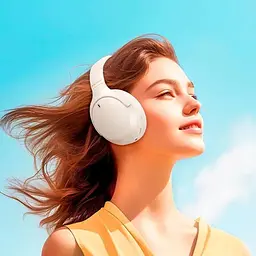 Бездротові навушники Borofone BO31 Prestige active noise reduction BT headphones, BT5.4, ANC, AUX, BT, 400mAh, 38h Max, Milky white - мініатюра 4