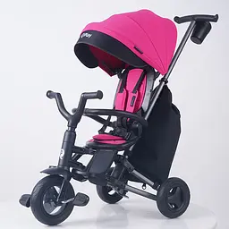 Велосипед складаний триколісний дитячий Qplay Nova+ Rubber Floral Pink (S700-13Nova+FloralPink) - мініатюра 9