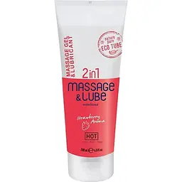 Лубрикант на водній основі Hot Massage Glide Gel 2in1 полуниця 200 мл