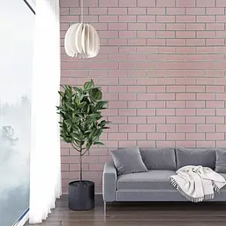Панель стінова Sticker Wall 700х700х5мм Рожева цегла зі сріблом SW-00001501 - мініатюра 6
