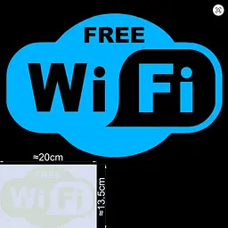 Люминесцентная наклейка Wi-Fi 200 на 135 мм голубой - миниатюра 4