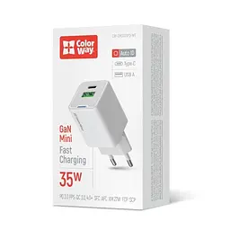 Мережевий зарядний пристрій White 35 Вт GaN ColorWay teh0028607 - мініатюра 7