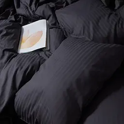 Комплект постільної білизни Moon&Star Satin Stripe Dark Serenity двоспальний 175х210 наволочки 2х70х70 - мініатюра 2