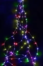 Новорічна конусна гірлянда 3 м 10 ниток 300 LED-лампочок Кольорова - мініатюра 7