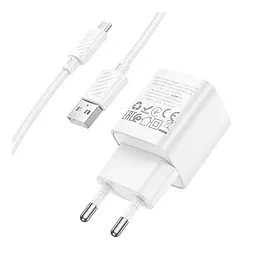 Зарядний комплект Hoco C145A Mini charger 1USBQC3.0 18W 3A USB to Micro 1 м White (35275_3345661) - мініатюра 6