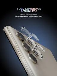 Захисне скло для камери Samsung Galaxy S24 Ultra 5G (SM-S928), Supreme BI, прозорий колір, з рамкою, глянцеве скло для захисту лінз, протиударне, прозоре, з клейовим шаром по контуру, не впливає на якість фото, ArmorStandart (ARM76616) - мініатюра 2
