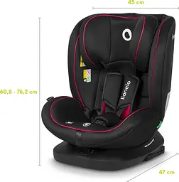 Дитяче автокрісло Lionelo Bastiaan i-Size Black Red, чорне з червоним (LO-BASTIAAN I-SIZE BLACK RED) - мініатюра 3