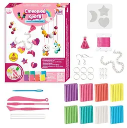 Набір полімерної глини Dankotoys 76948 "4FUN Game Club", 8 кольорів глини, форми, фурнітура, ланцюжок, еластични - мініатюра 3