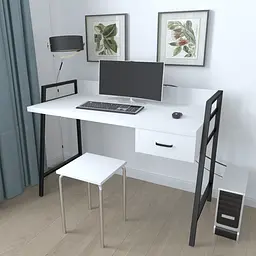 Письмовий стіл Ferrum-decor 750x1200x600 Чорний метал ДСП Біле 32 мм (FRD-103443) - мініатюра 3