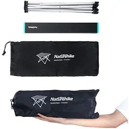 Стіл розкладний Naturehike NH19Z008-Z, алюміній, розмір S, чорний - мініатюра 6
